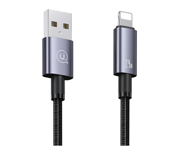 USAMS Kabel USB na Lightning 2,4A 1,2m Fast Charging stalowy - 1569036 - zdjęcie